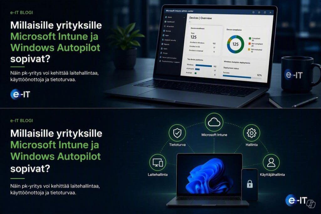 Microsoft Intune ja Windows Autopilot pk-yrityksen laitehallinnassa ja työasemien käyttöönotossa